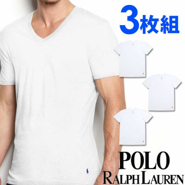 [送料無料] POLO RALPH LAUREN ポロ ラルフローレン Tシャツ メンズ Vネック 3枚セット ラルフローレンTシャツ ラルフTシャツ  [RCVNP3 /L｜au PAY マーケット