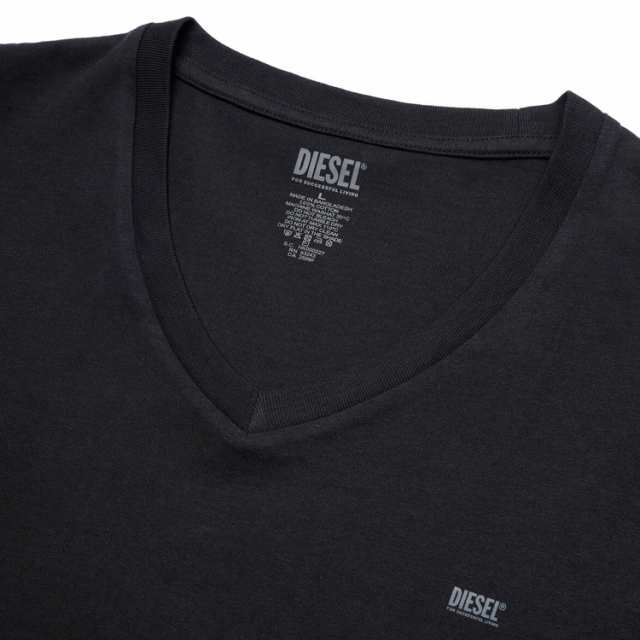 DIESEL ディーゼル メンズ コットン Vネック 半袖 Tシャツ 2枚セット