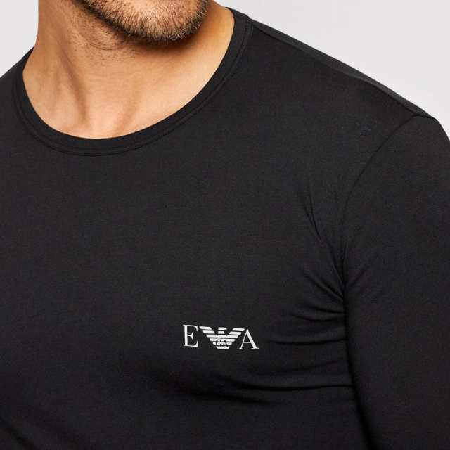 【新品】EMPORIO ARMANI／ブラック クルーネック Tシャツ Lサイズ