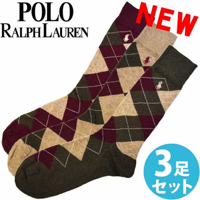 POLO RALPH LAUREN ポロ ラルフローレン メンズ 靴下 ソックス 3足