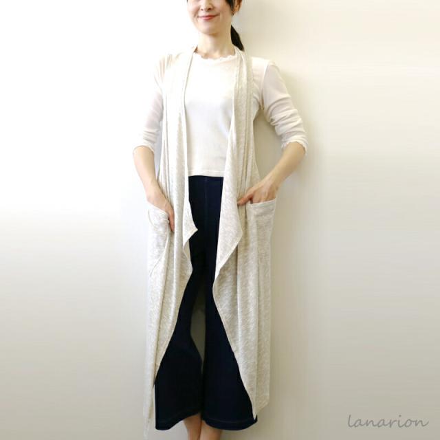 アウトレット価格 天竺ニットロング丈カジュアルベスト 40代 50代ファッション 60代ファッション 70代 80代ミセスファッション レの通販はau Pay マーケット Lanarion