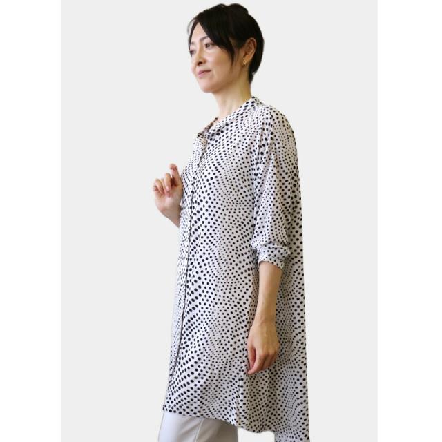 春夏コーデ ヘンリーネックで涼しげ 水玉チュニック 40代 50代ファッション 60代ファッション 70代 80代ミセスファッション レの通販はau Pay マーケット Lanarion