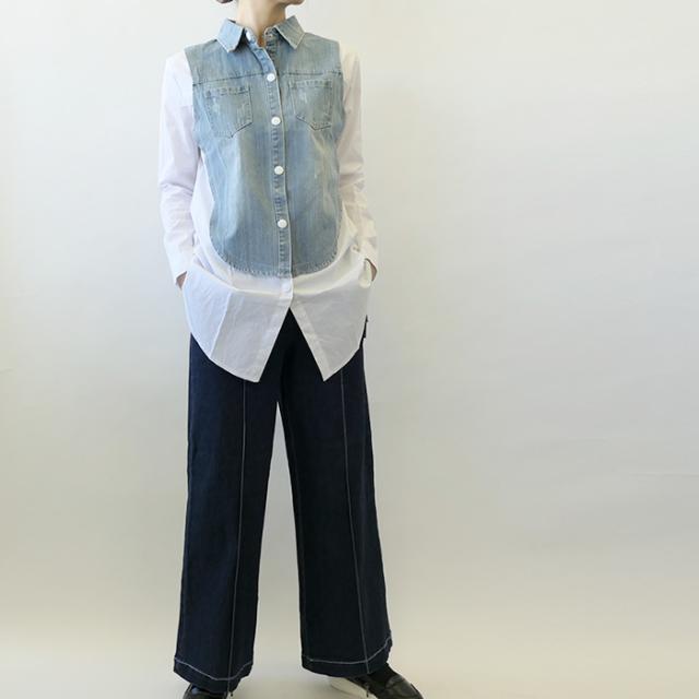 新入荷 大人可愛いコーデ デニムドッキングシャツ 春 コーデ 40代50代 60代 70代 レディース ミセスファッション カワイイ 着痩せ おしゃれ 体型 Sale 送料無料 Www Iacymperu Org