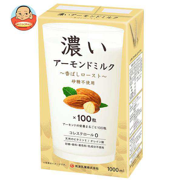 筑波乳業 濃いアーモンドミルク 香ばしロースト 1000ml紙パック×12本入×(2ケース)｜ 送料無料