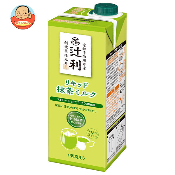片岡物産 辻利 リキッド抹茶ミルク ストレートタイプ 1000ml紙パック×6本入×(2ケース)｜ 送料無料の通販は 7,920円