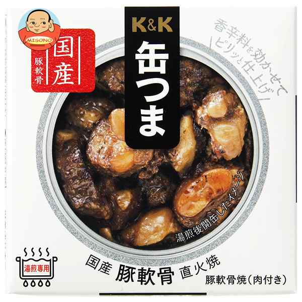 【送料無料・メーカー/問屋直送品・代引不可】国分 K&K 缶つま 国産 豚軟骨 直火焼 40g×12個入×(2ケース)