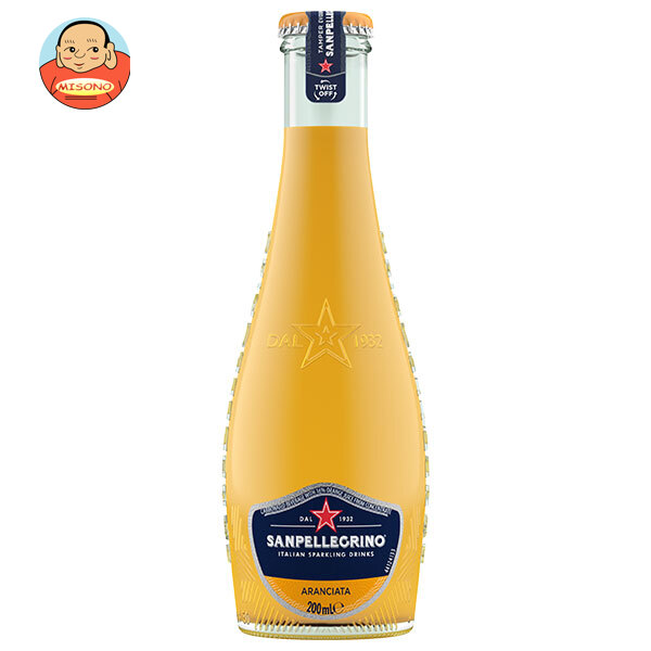 日仏貿易 サンペレグリノ イタリアンスパークリングドリンク アランチャータ(オレンジ) 200ml瓶×24本入×(2ケース)｜ 送料無料 炭酸 果汁 イタリア