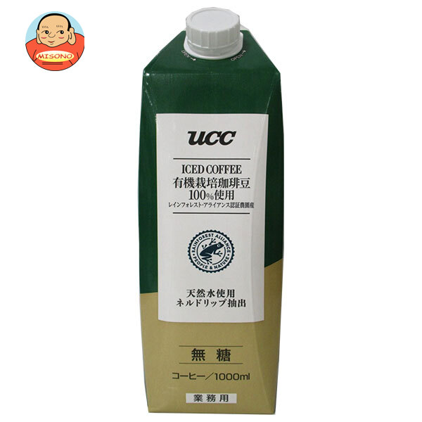 UCC 有機栽培珈琲豆100%使用 レインフォレスト・アライアンス認証農園産 アイスコーヒー 無糖 1000ml紙パック×12本入｜ 送料無料の通販は 5,451円