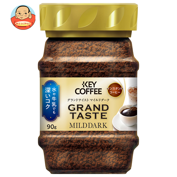 キーコーヒー インスタントコーヒー グランドテイスト マイルドダーク 90g瓶×12本入×(2ケース)｜ 送料無料 嗜好品 インスタント 珈琲 粉 HOT ICE 瓶