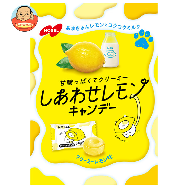 ノーベル製菓 しあわせレモンキャンデー クリーミーレモン味 70g×6袋入×(2ケース)｜ 送料無料 お菓子 飴 キャンディー 袋