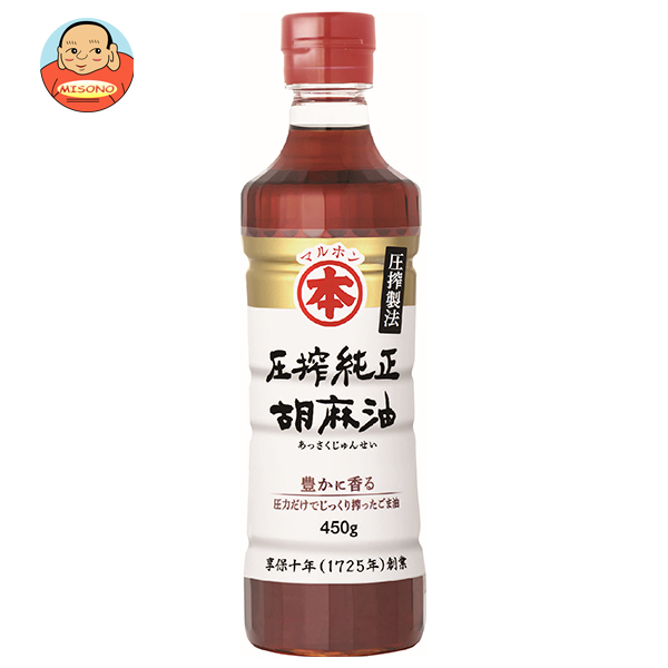 竹本油脂 マルホン 圧搾純正胡麻油 450gペットボトル×6本入×(2ケース)｜ 送料無料