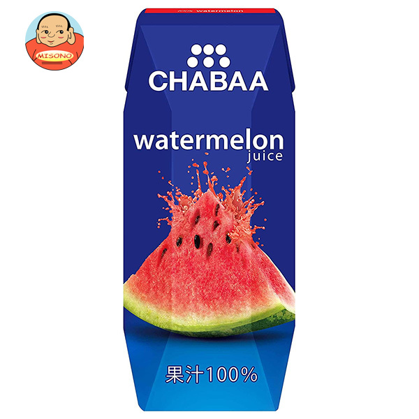 HARUNA(ハルナ) CHABAA(チャバ) 100%ジュース ウォーターメロン(プリズマ容器) 180ml紙パック×36本入×（2ケース）｜ 送料無料 果汁100% すいか レモン ミックス 紙パック