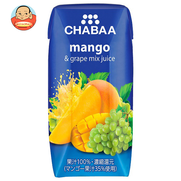HARUNA(ハルナ) CHABAA(チャバ) 100%ミックスジュース マンゴー 180ml紙パック×36本入×(2ケース)｜ 送料無料 紙パック マンゴー ミックスジュース
