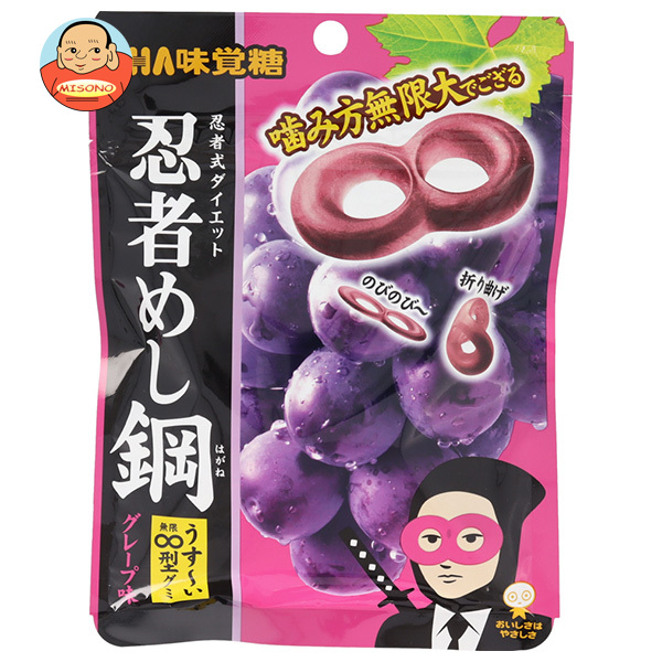 UHA味覚糖 忍者めし鋼 グレープ味 45g×10袋入｜ 送料無料 ハードグミ