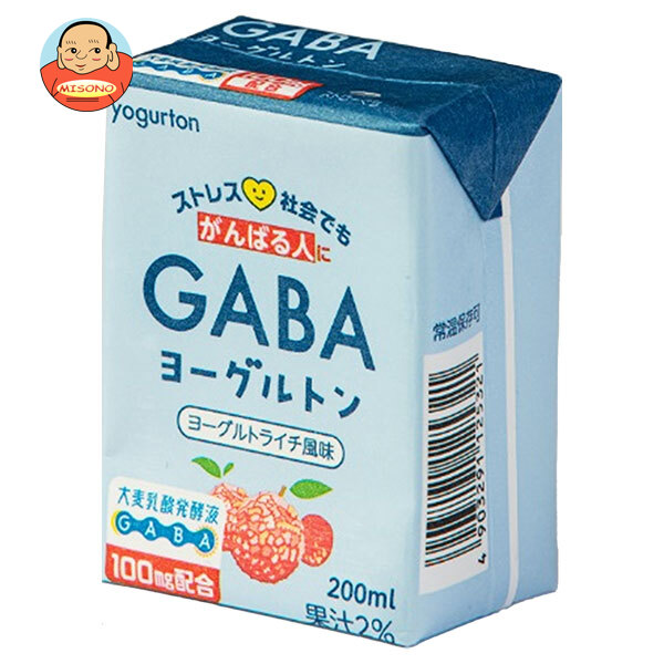 ヨーグルトン乳業 GABA ヨーグルトン 200ml紙パック×16本入｜ 送料無料 乳酸 発酵 GABA ヨーグルト ライチ
