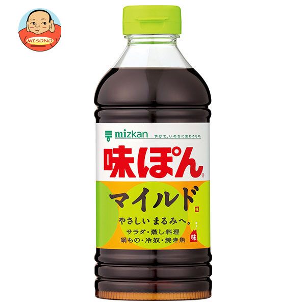 ミツカン 味ぽん MILD 500mlペットボトル×12本入×(2ケース)｜ 送料無料 ぽん酢 調味料 酢