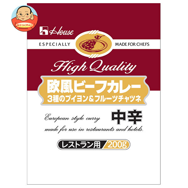ハウス食品 欧風ビーフカレー 3種のブイヨン&フルーツチャツネ 中辛 200g×30個入｜ 送料無料 レトルト カレー 欧風