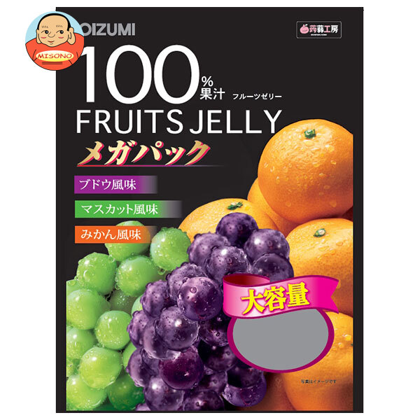 オーイズミ下仁田 果汁100%ゼリー メガパック 720g×6袋入×(2ケース)｜ 送料無料 OIZUMI おやつ 生菓子 こんにゃくゼリー ゼリー ダイエット グレープ ぶどう マスカット みかん 果汁100