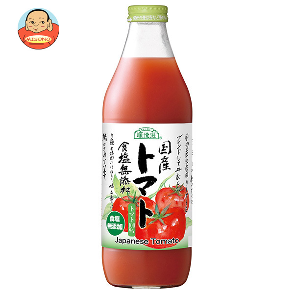 マルカイコーポレーション 順造選 国産トマト 食塩無添加 1000ml瓶×12(6×2)本入｜ 送料無料 トマトジュース 野菜ジュース 食塩無添加 無塩 とまと 100%