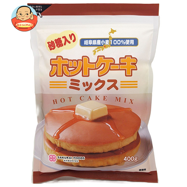 桜井食品 ホットケーキミックス・有糖 400g×20袋入×(2ケース)｜