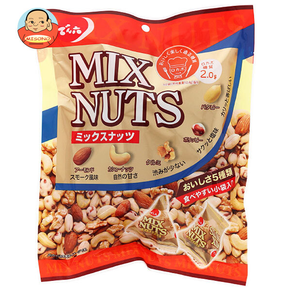 でん六 小袋ミックスナッツ 145g×12袋入×(2ケース)｜ 送料無料 ピーナッツ クルミ カシューナッツ アーモンド お菓子 おつまみ