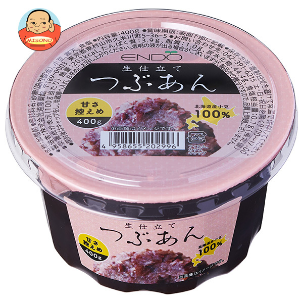 遠藤製餡 生仕立て つぶあん カップ 400g×18(6×3)個入×(2ケース)｜ 送料無料 あんこ つぶあん 粒あん 小豆 あずき 菓子 北海道産小豆 甘さ控えめ
