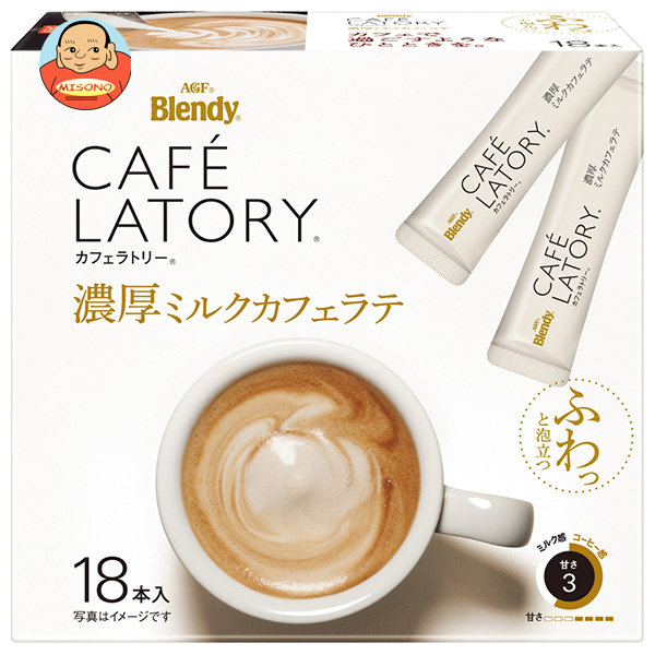 AGF ブレンディ カフェラトリー スティック 濃厚ミルクカフェラテ (10.5g×18本)×6箱入×(2ケース)｜ 送料無料 Blendy コーヒー インスタント