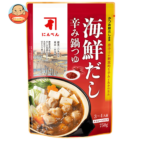 にんべん 海鮮だし 辛み鍋つゆ 750gパウチ×12袋入×(2ケース