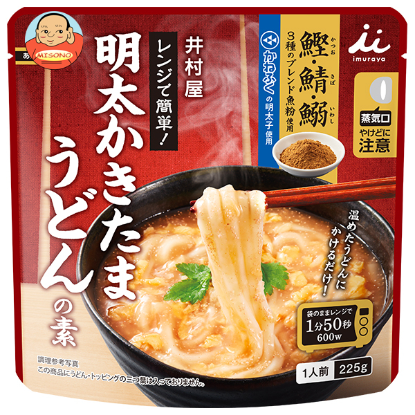 井村屋 レンジで簡単 明太かきたまうどんの素 225g×30(5×6)袋入×(2ケース)｜ 送料無料 インスタント 調味料 素