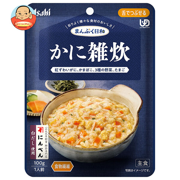 アサヒグループ食品 まんぷく日和 かに雑炊 100g×24袋入×(2ケース)｜ 送料無料 介護食 柔らかい 調理済 レトルト