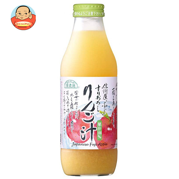 マルカイ 順造選 すりおろしりんご汁 500ml瓶×12本入×(2ケース)｜ 送料無料 りんごジュース ストレート 果実 リンゴ ジュース