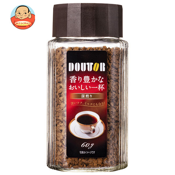 ドトールコーヒー 香り豊かなおいしい一杯 深煎り 60g瓶×12本入×(2ケース)｜ 送料無料 嗜好品 インスタントコーヒー 珈琲  瓶