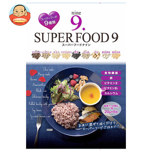 種商 スーパーフード9 (20g×6)×12袋入×(2ケース)｜ 送料無料 一般食品 雑穀 袋 食物繊維 炊飯用 無洗 1〜2合 混ぜて炊くだけ