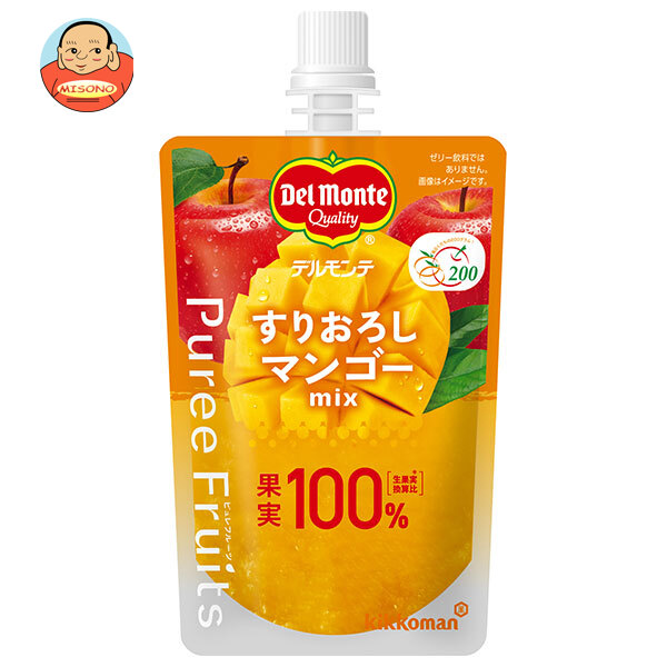 デルモンテ ピュレフルーツ すりおろしマンゴーミックス 110gパウチ×30本入×(2ケース)｜ 送料無料 飲料 すりおろし 果汁 100% 果実 マンゴ りんご