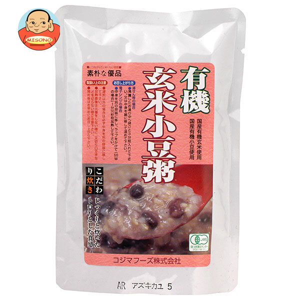 コジマフーズ 有機・玄米小豆粥 200gパウチ×20袋入×(2ケース)｜ 送料無料 有機玄米 玄米 米粥 おかゆ レトルト食品 離乳食 介護食 オーガニック 有機JAS