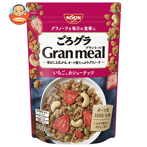 日清シスコ ごろグラ Gran meal いちごとカシューナッツ 300g×8袋入×(2ケース)｜ 送料無料 グラノーラ シリアル イチゴ 苺 いちご 朝食 グランミール