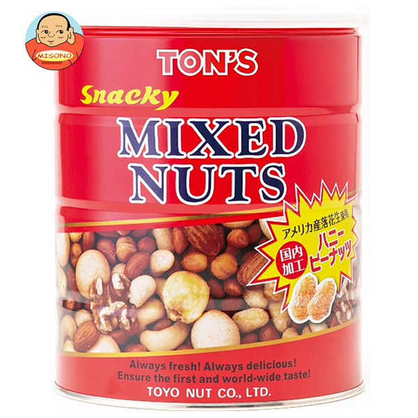 東洋ナッツ トン スナッキー ミックスナッツ 650g缶×6個入｜ 送料無料 ナッツ お菓子 おつまみ アーモンド 落花生