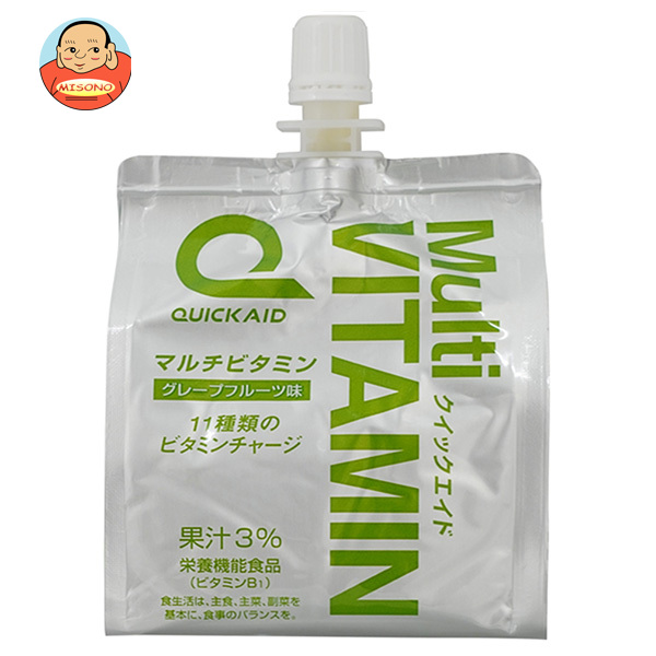 富永貿易 クイックエイド マルチビタミン 180gパウチ×30本入×(2ケース)｜ 送料無料 ゼリー飲料 グレープフルーツ味 ビタミン 栄養機能食品