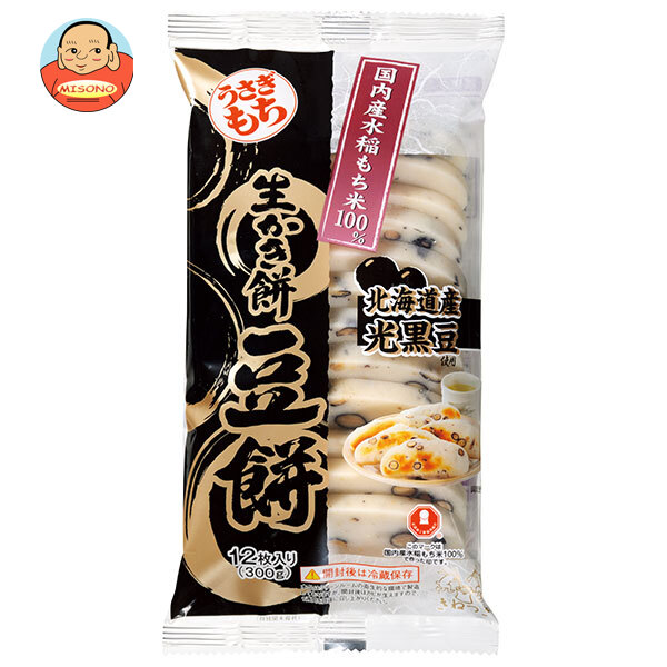 うさぎもち 生かき餅 豆餅 300g(12枚入)×10袋入×(2ケース)｜ 送料無料 もち 生かき餅 豆餅