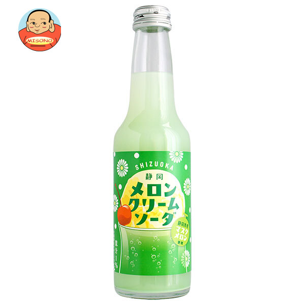 木村飲料 静岡メロンクリームソーダ 250ml瓶×24本入×(2ケース)｜ 送料無料 炭酸 ソーダ サイダー メロン