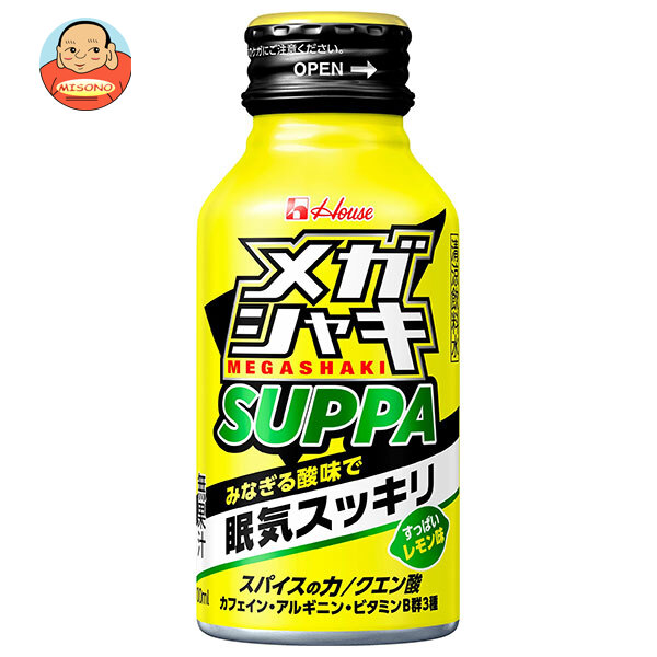 ハウスウェルネス メガシャキ SUPPA 100ml壜缶×30本入×(2入れもの)｜ 貨物輸送無料 カフェイン 栄養分 眠け 動かす 壜缶 クエン酸 アルギニン ヴィタミンB群