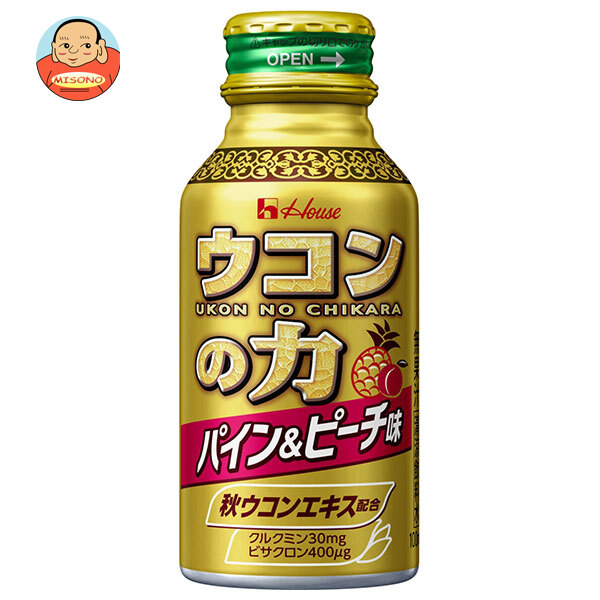 ハウスウェルネス ウコンバナの力 パイン&桃味 100ml壜缶×30本入×(2入れもの)｜ 貨物輸送無料 栄養分 秋ウコンバナ ヴィタミン 住み家 壜缶