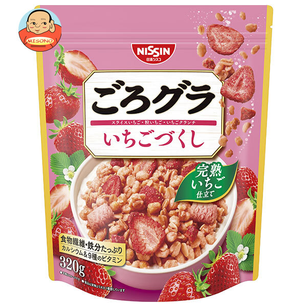 日清シスコ ごろグラ いちごづくし 320g×8袋入×(2ケース)｜ 送料無料 グラノーラ シリアル イチゴ 苺 いちご 朝食