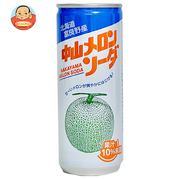 谷口農場 中山メロンソーダ 250ml缶×30本入×(2ケース)｜ 送料無料 炭酸 飲料 北海道 富良野 メロン
