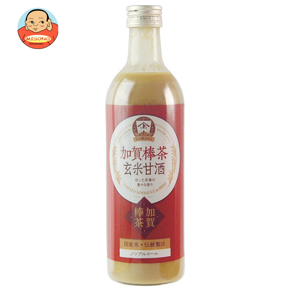 ヤマト醤油味噌 加賀棒茶 玄米甘酒 490ml瓶×12本入×(2ケース)｜ 送料無料 あまざけ あま酒 ノンアルコール 国産米 ビン