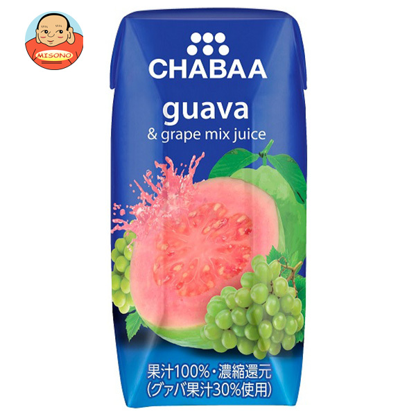 HARUNA(ハルナ) CHABAA(チャバ) 100%ミックスジュース グァバ 180ml紙パック×36本入×(2ケース)｜ 送料無料 紙パック グァバ ぶどう ミックスジュース