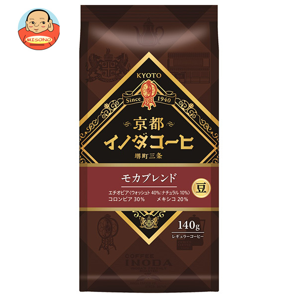 キーコーヒー 京都イノダコーヒ モカブレンド 豆 140g×6入×(2ケース)｜ 送料無料 レギュラー コーヒー 珈琲 ブレンド  豆 モカ