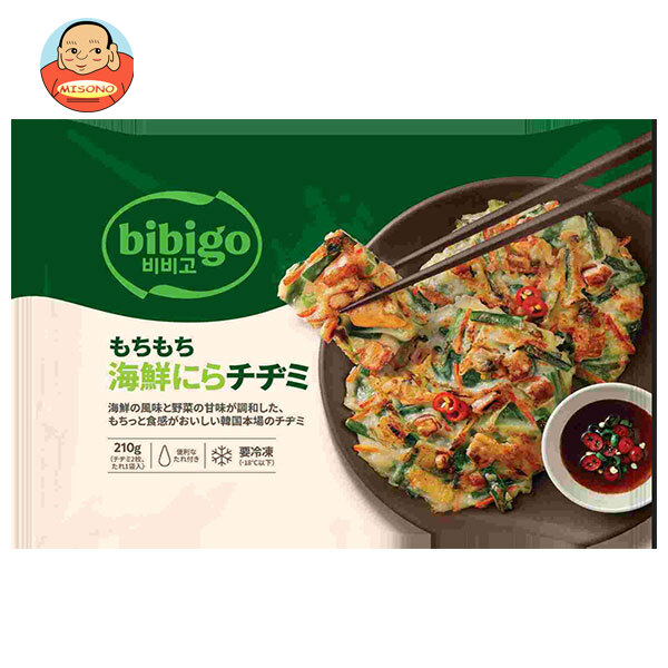CJジャパン bibigo もちもち海鮮 にら チヂミ 210g×16袋入 冷凍商品｜ 送料無料