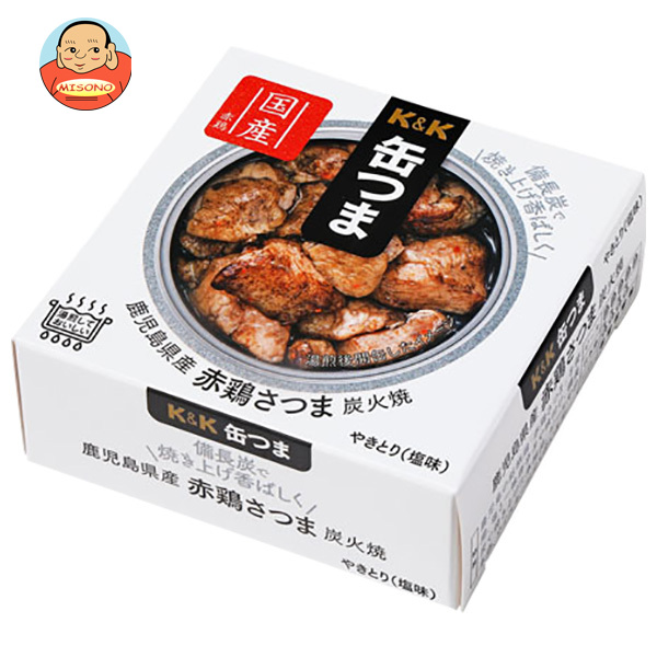 国分 K&amp;K 缶つまプレミアム 鹿児島県産 赤鶏さつま炭火焼 EO F3号缶 45g×12個入×(2ケース) メーカー 問屋直送｜ 送料無料 缶詰 つまみ 缶詰 おかず 缶詰め 焼き鳥 やきとり
