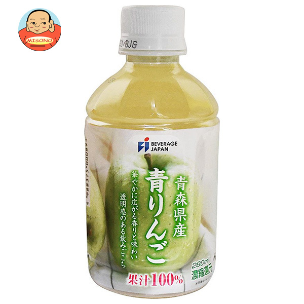 ビバレ・ジャパン 青森産 青りんご 100% 280mlペットボトル×24本入×(2ケース)｜ 送料無料 りんご リンゴ 林檎 アップル PET 果汁 ジュース フルーツ 10,080円